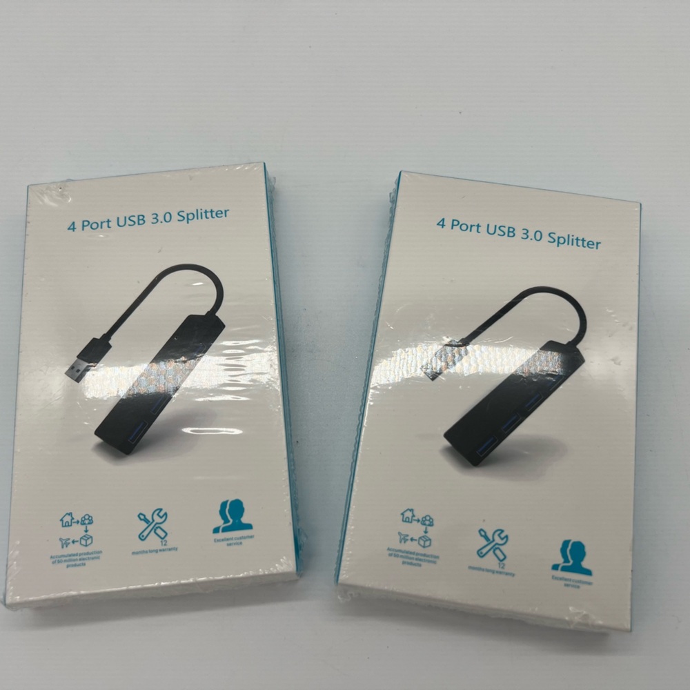 4 Port USB 3.0 Hub Cable  Power Adapter Splitter Multiple Extender 2 Pack